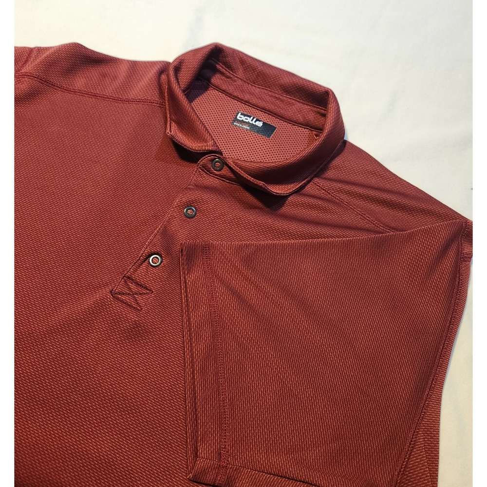 Bolle XXL Mens Polo Shirt Burgundy Short Sleeve‎ Athletic Golf Casual